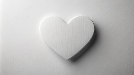 Obraz premium A minimalist design featuring a simple, white heart shape with subtle texture and shading effects, conveying purity and innocence, geometric, design, basic, minimalist
