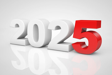 New Year 2025 3d Sign. 3d Rendering