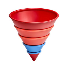 3D Marketing Funnel ,3D Render isolated on white background