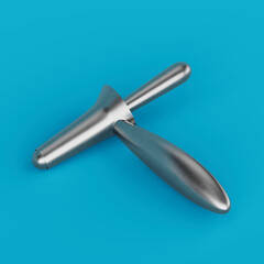 Fototapeta premium Surgical Stainless Steel Medical Instruments Proctoscope for Examine The Insides Of Anus And Rectum. 3d Rendering