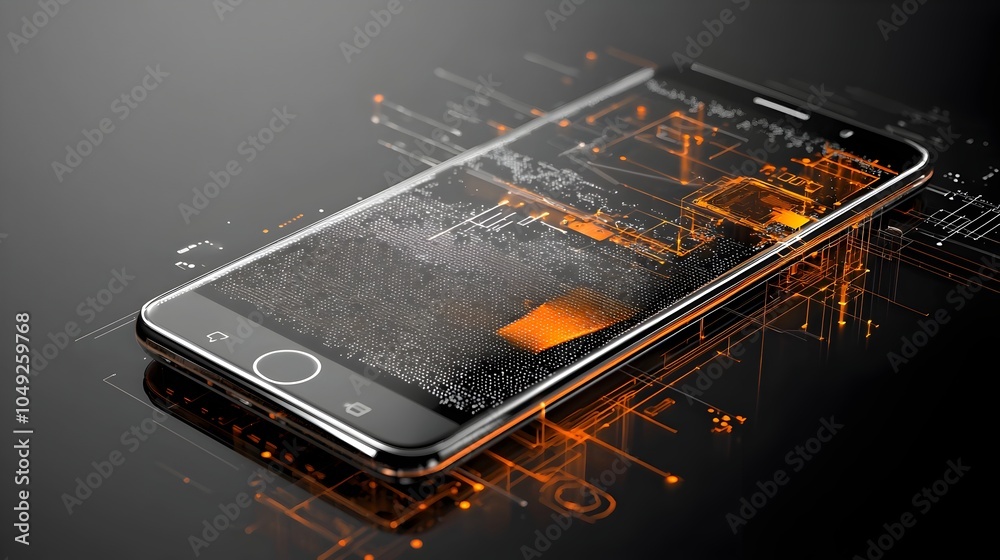 Leinwandbilder transparent and durable graphene coated screen displayed on a futuristic advanced smartphone device 