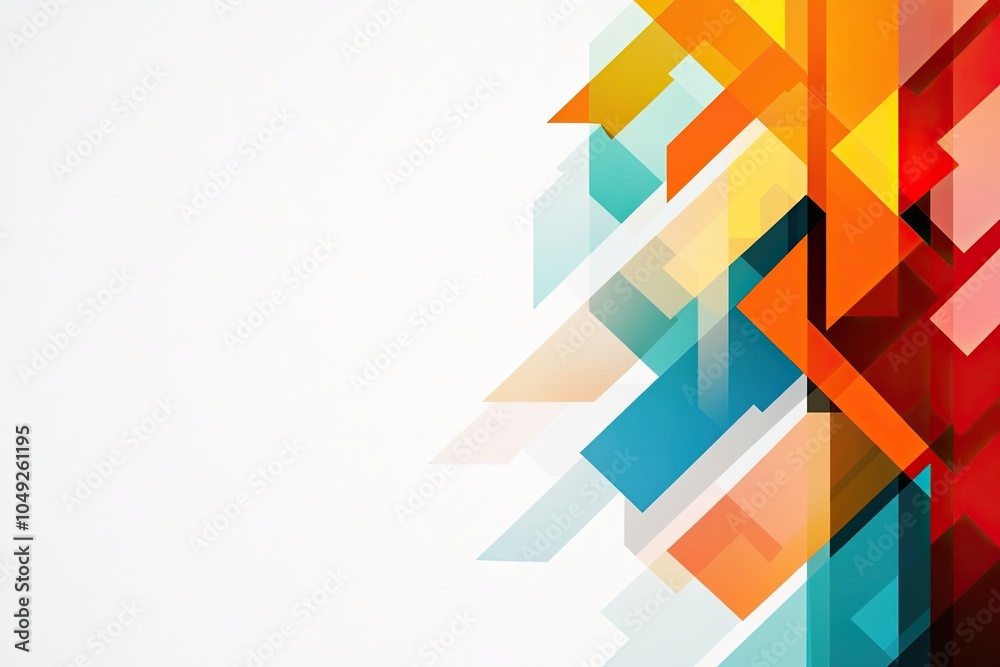 Fototapete vibrant abstract design showcasing colorful arrows flowing dynamically across a white canvas