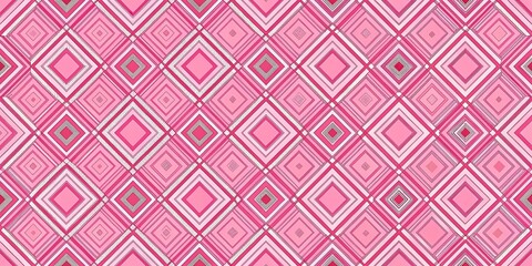 Forced perspective pink seamless geometric pattern featuring square stripe for wallpaper fabric decor