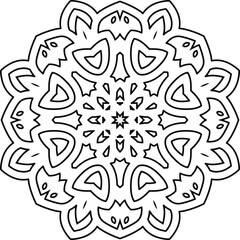 Mandala Art Drawing Circular Pattern in Form of Mandala With Flower for Henna, Mehndi, Tattoo, Decoration Decorative Ornament in Ethnic Oriental Style.