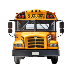 3D School Bus ,3D Render isolated on white background