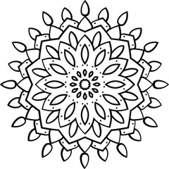 Mandala Flower Circular Pattern in the Form of a Mandala Decorative Ornament in Ethnic Oriental Style.
