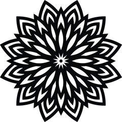 Mandala Flower Petals Circular Pattern in the Form of a Mandala Decorative Ornament in Ethnic Oriental Style.