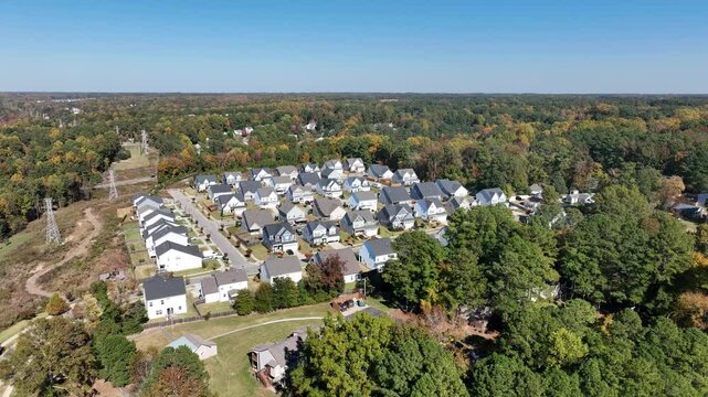 Airial shot above a subdivision