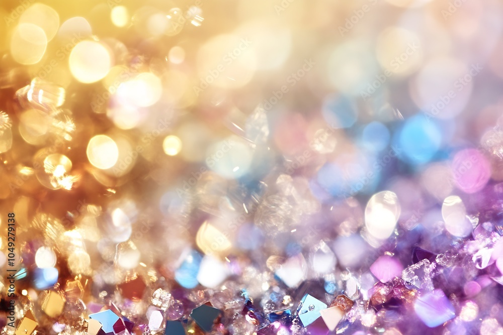 Fototapete Colorful Bokeh with Sparkling Light Effects Creating a Dreamy and Magical Abstract Background : Generative AI
