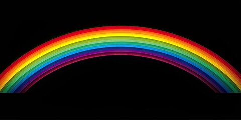 Minimalist black background with abstract rainbow color