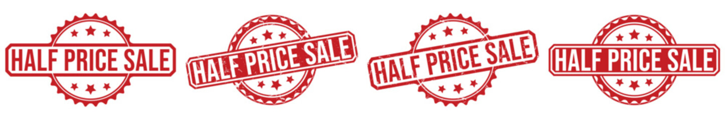 Half Price Sale rubber stamp on white background. Half Price Sale Stamp.