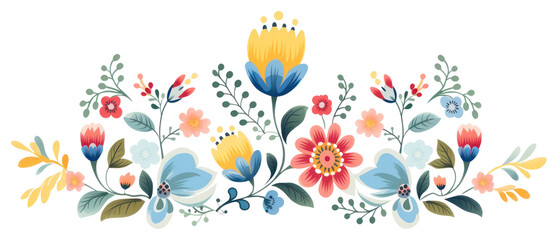 PNG Flower corner boarder pattern plant art.