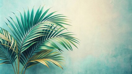 Obraz premium Pastel style painting of vintage tropical plant