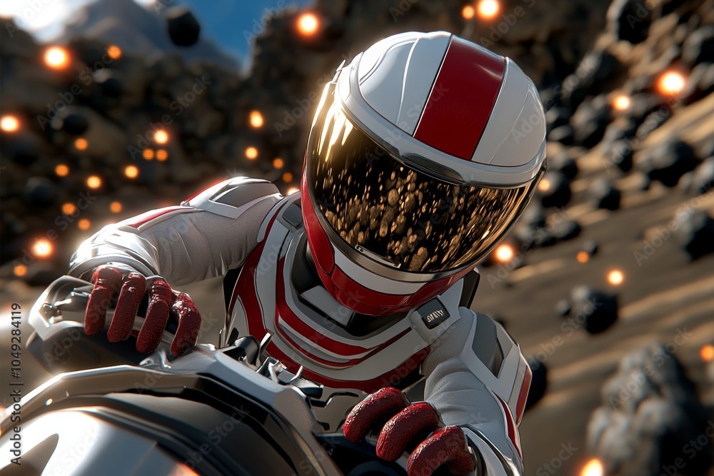 Poster A pixel art character taking control of a spaceshipâ€™s controls, navigating through asteroid fields in a retro video game style