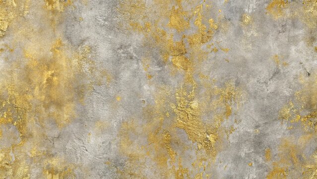 Seamless concrete background in gold and grey colors, extreme close-up