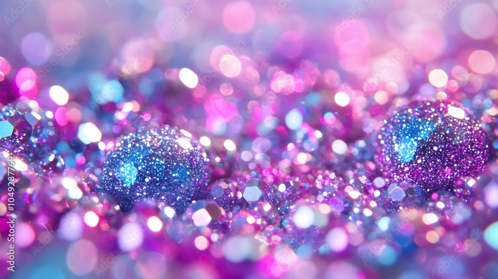Poster vibrant pink and purple glitter bokeh background for festive and sparkling design projects : generat