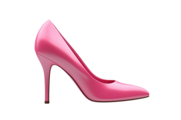 Pink Woman High Heel Shoes  on transparent background