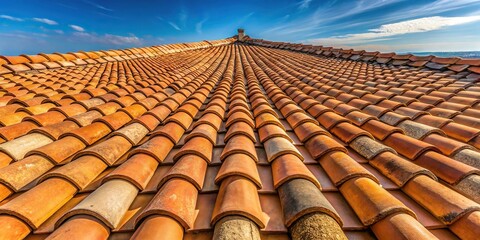 Wide-Angle Spanish style ceramic roof tile