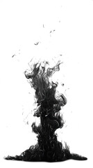 PNG Black burning flame drawing sketch white.