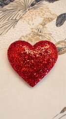 バレンタインデーのためのロマンチックな輝く赤いハートとロマンチックなデザイン