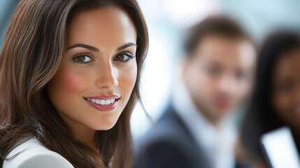 Obraz premium Professional Woman Presenting Business Ideas Confidently