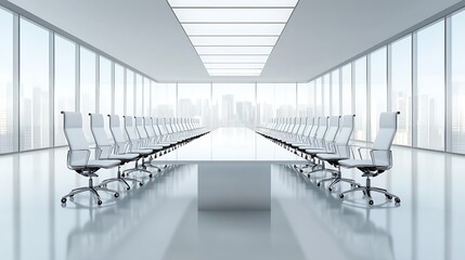 Contemporary Conference Room in Corporate Office Building : Generative AI