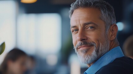 Fototapeta premium Senior Businessman Collaborating with His Team
