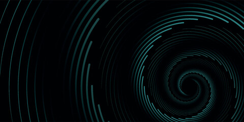 3D blue techno background. Big data visualization on dark space with dotted lines shape effect decoration.