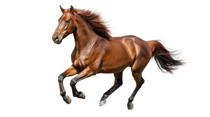 Obraz premium Chestnut Horse Galloping with Mane and Tail Flowing