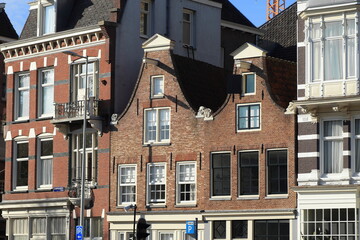Obraz premium Amsterdam Schippersgracht Canal House Facades with Bell Gables, Netherlands