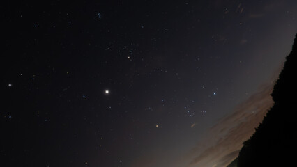 木星が輝くオリオン座の共演