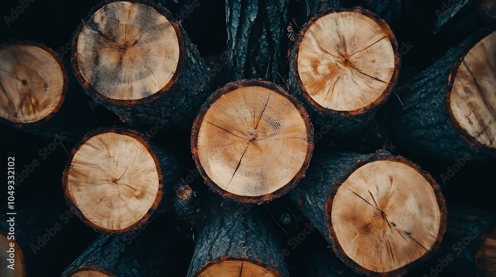 Poster Closeup of Tree Logs with Natural Patterns for Rustic Woodworking and Decorative Ideas : Generative AI