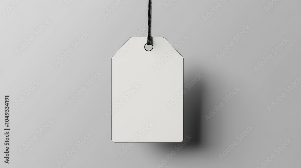 Poster digital png of blank, customizable label with subtle shadows, isolated on transparent background