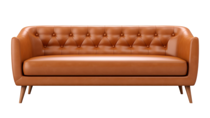 PNG Furniture leather brown sofa.