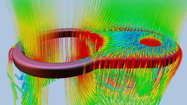 CFD simulation Computational fluid dynamics - Number ring airflow simulation