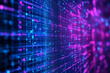 fond d'&eacute;cran grille lumineuse abstraite violet et bleu
