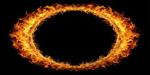 ring of fire isolated on a black background