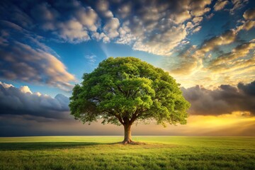 Fototapeta premium solitary tree in surreal surroundings macro