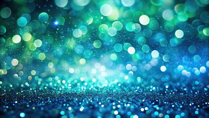 Obraz premium sparkling blue green bokeh light effect panoramic
