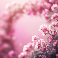 Obraz premium Ramka różowe kwiaty tło