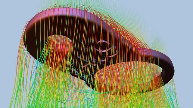 CFD simulation Computational fluid dynamics - Number ring airflow simulation