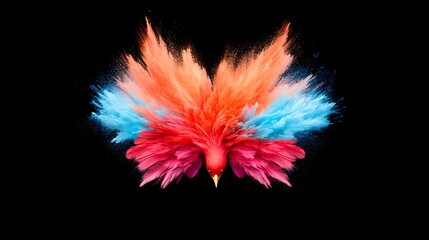 Vibrant Explosion Creating a Fiery Phoenix