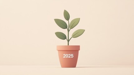 Obraz premium Money plant illustration growing steadily, marked with 