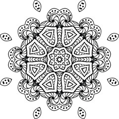Simple Flower Mandala Images Circular Pattern in Form of Mandala With Flower for Henna, Mehndi, Tattoo, Decoration Decorative Ornament in Ethnic Oriental Style.