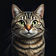 Obraz premium Cute Cat illustration with vibrant color