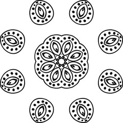 Beautiful Flower Mandala Art Circular Pattern in the Form of a Mandala Decorative Ornament in Ethnic Oriental Style.
