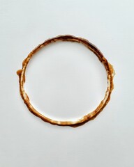 Coffee Stain Circle on White Background