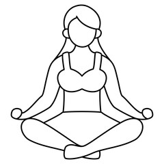 Obraz premium woman meditation yoga illustration