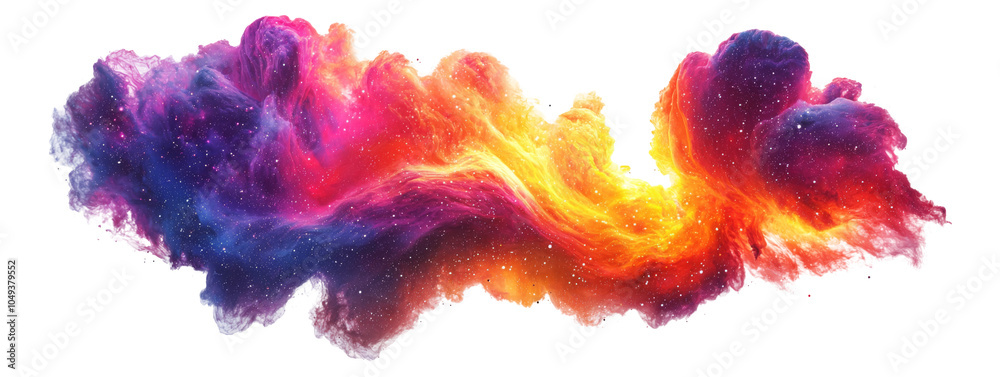 Canvas Prints red and purple starry galaxy clouds effect isolated on transparent background.