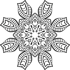 Flower Mandala Art for Beginners Circular Pattern in the Form of a Mandala Decorative Ornament in Ethnic Oriental Style.